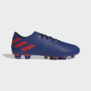white and blue messi cleats